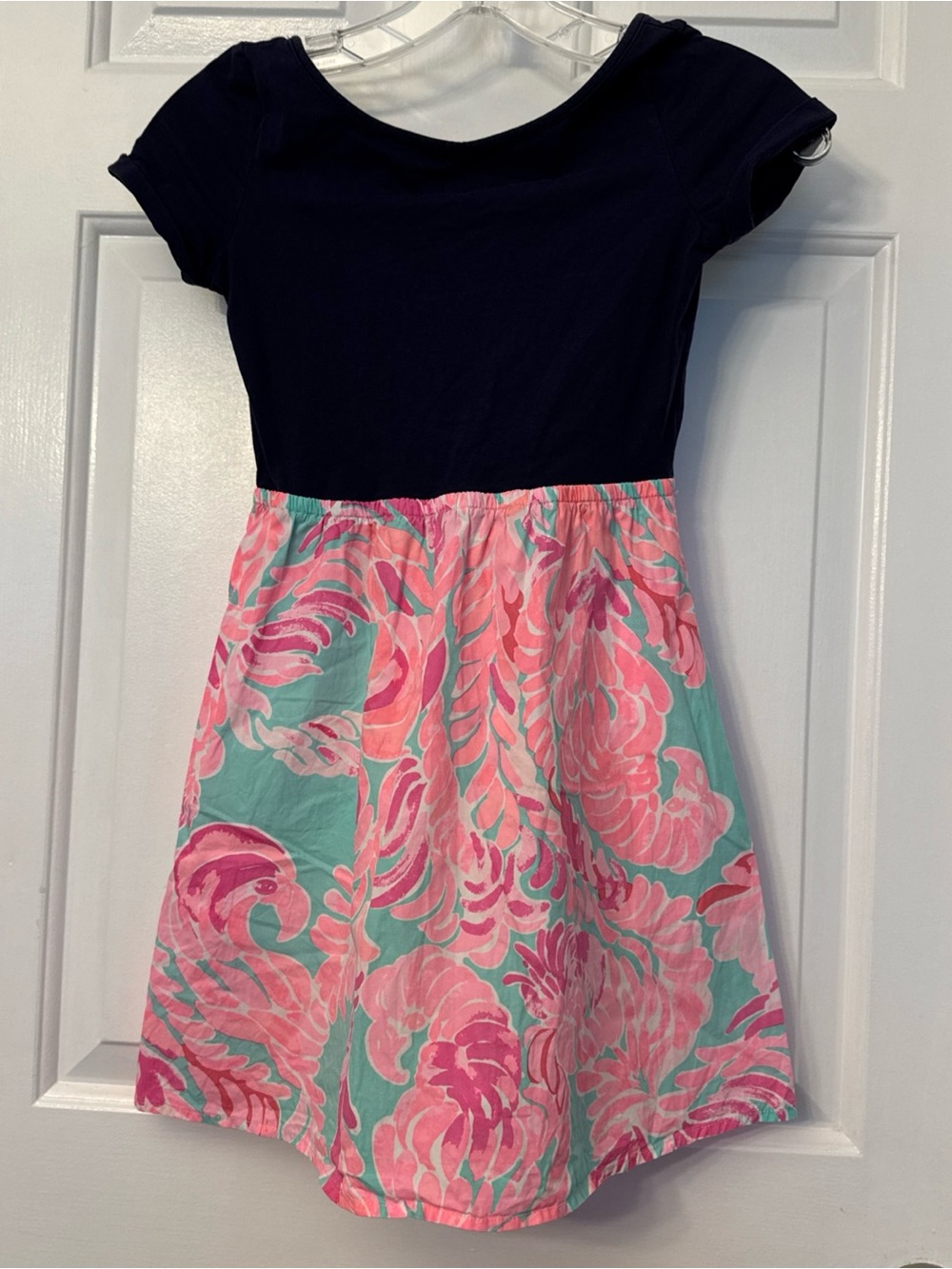Lilly Pulitzer Love Bird Poolside Blue Dress- Sz. L 10-12 Girlie Preppy